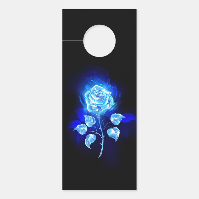 Colgador Para Puertas Rosa azul en llamas (Anverso)