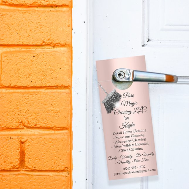 Colgador Para Puertas Rosa de limpieza de movimiento de los servicios de (Classy Cleaning Services Move-out Cleaning Rose Door Hanger)