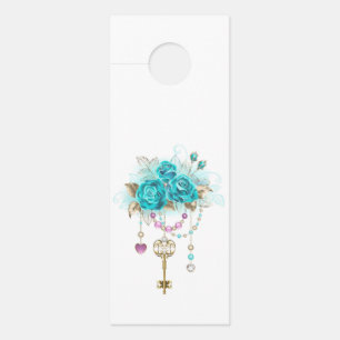 Colgador Para Puertas Rosas turquesas con llaves