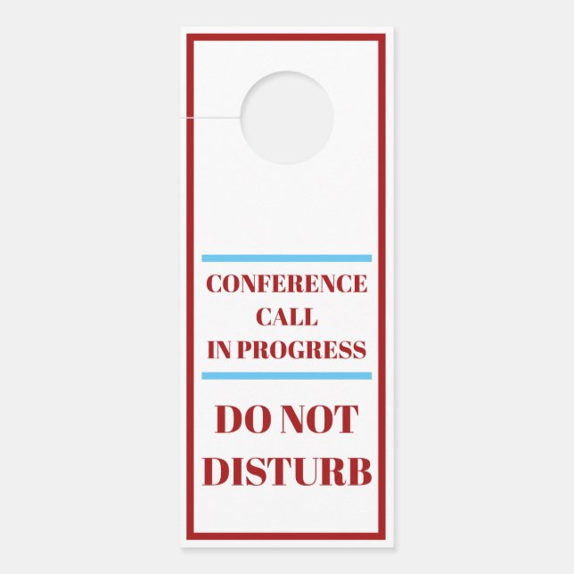 Colgador Para Puertas Rótulo de Hanger - Convocatoria de conferencia en  (Anverso)