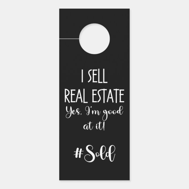 Colgador Para Puertas Rótulo inmobiliario vendido, percha de puerta (Anverso)