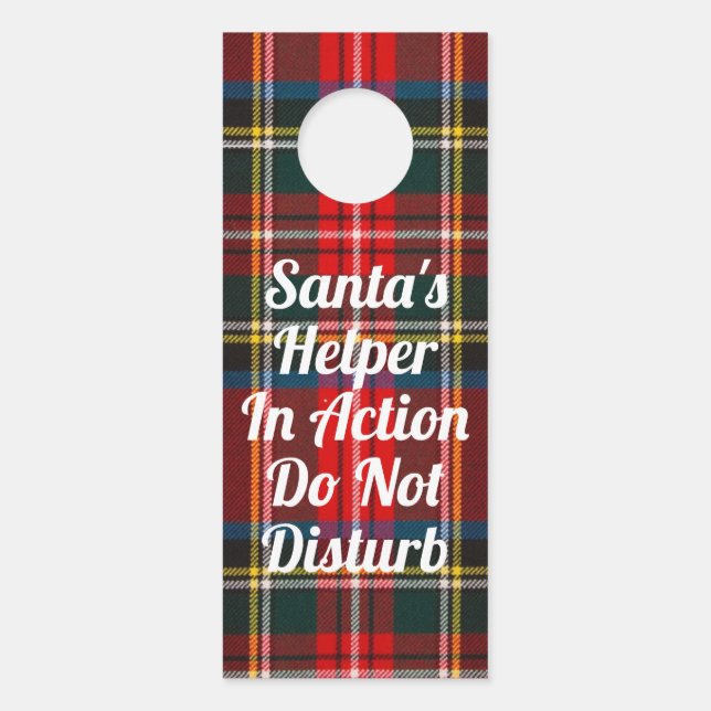 Colgador Para Puertas Royal Stewart Plaid SANTAS HELPER (Anverso)