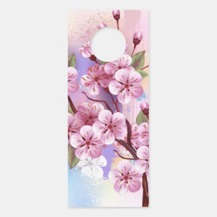 Colgador Para Puertas Sakura rosa sobre fondo de pintura