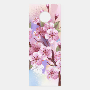 Colgador Para Puertas Sakura rosa sobre fondo de pintura