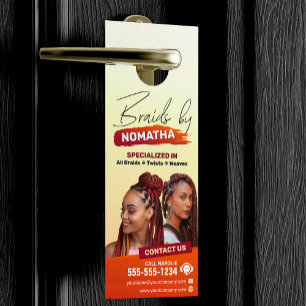 Colgador Para Puertas Salón de Trenzas Modernas Estilista de Trenzas Est