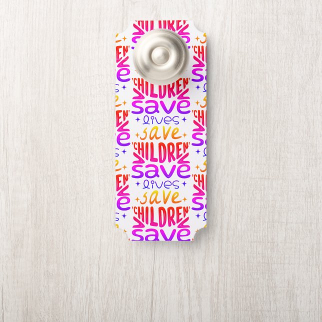 Colgador Para Puertas Salven niños, salven vidas (En pomo)
