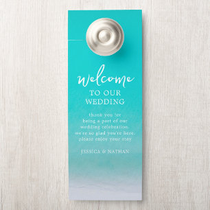 Colgador Para Puertas Sandy & Salty Beach I Verde azulado verde Boda Bie