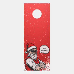 Colgador Para Puertas Santa Claus Stay Naughty Funny Navidades
