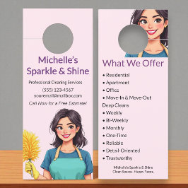 Colgador Para Puertas Servicio de limpieza de casas Mujer moderna Rosa