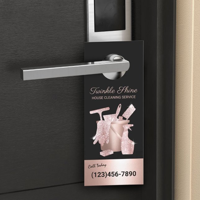 Colgador Para Puertas Servicio de limpieza de casas Rosa de casa de oro (Subido por el creador)