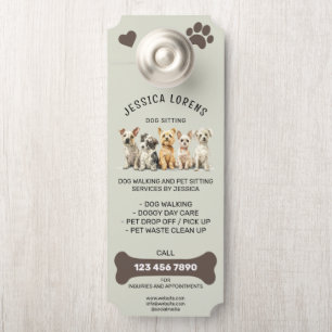 Colgador Para Puertas Servicios de Caminata de Perro Adorable y Cuidado