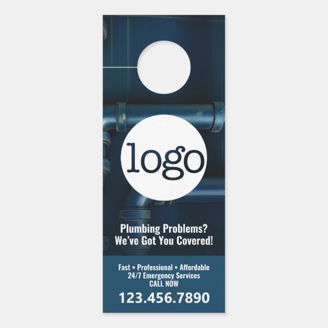 Colgador Para Puertas Servicios de fontanería - Pequeña Empresa Plumber  (Anverso)