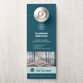 Colgador Para Puertas Servicios de limpieza modernos en azul turquesa co
