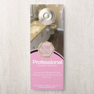Colgador Para Puertas Servicios de limpieza profesionales modernos rosa