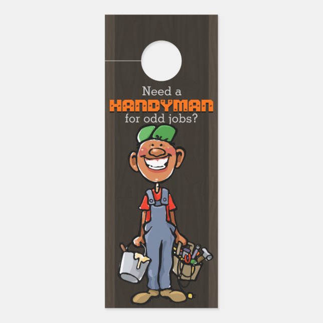 Colgador Para Puertas Servicios de mantenimiento de Handyman Afro Americ (Anverso)