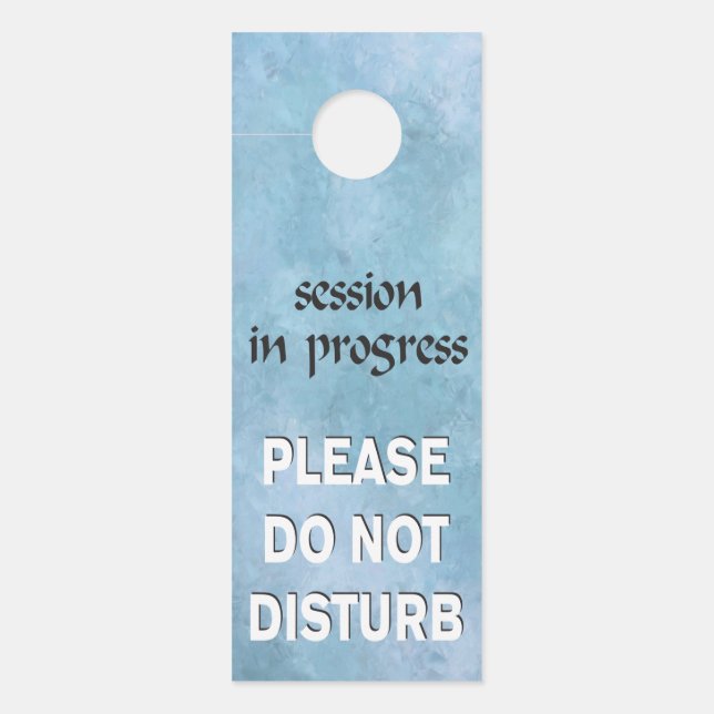 Colgador Para Puertas Sesión en curso no molestar (Anverso)