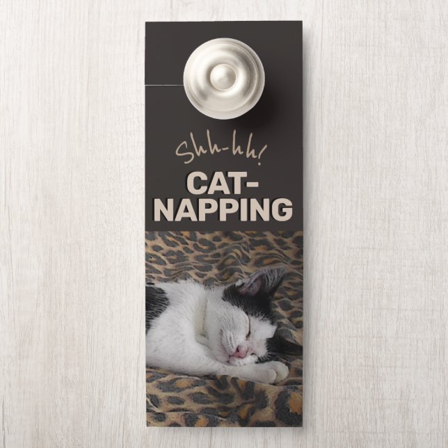 Colgador Para Puertas ¡Shhh! Nomenclatura de gatos (En pomo)