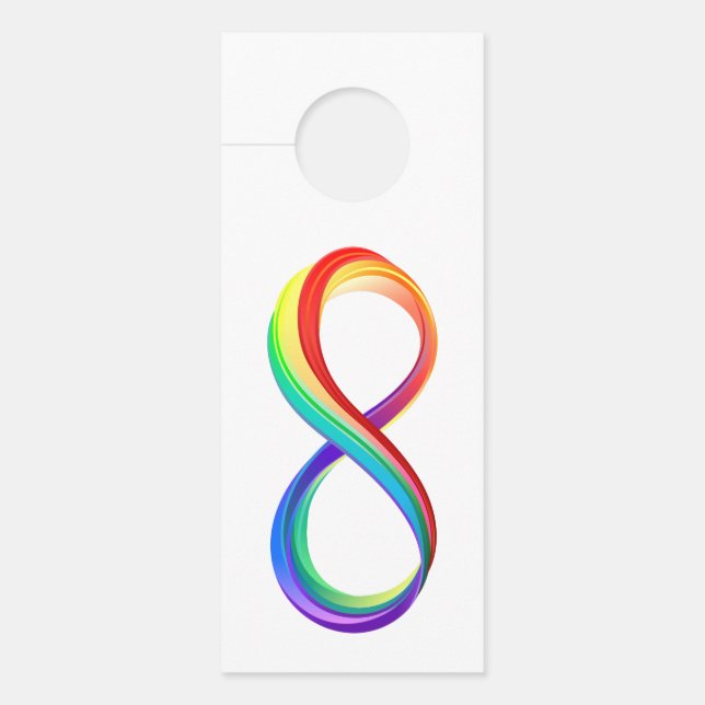 Colgador Para Puertas Símbolo infinito arcoiris en capas (Anverso)