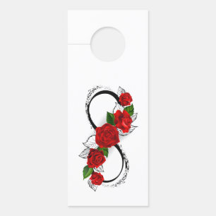 Colgador Para Puertas Símbolo infinito con rosas rojas