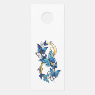 Colgador Para Puertas Símbolo infinito de mariposas Morpho azules
