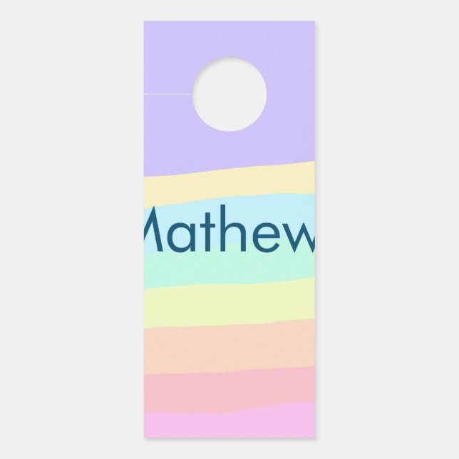 Colgador Para Puertas simple letra inicial monograma añada su nombre (Anverso)