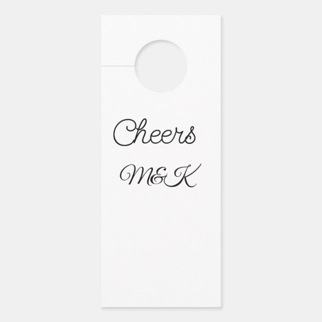Colgador Para Puertas Simple minimal add name cheers couple name custom  (Anverso)