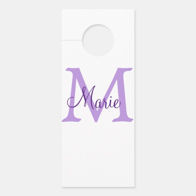 Colgador Para Puertas simple minimal add name monogram pink red   throw  (Anverso)