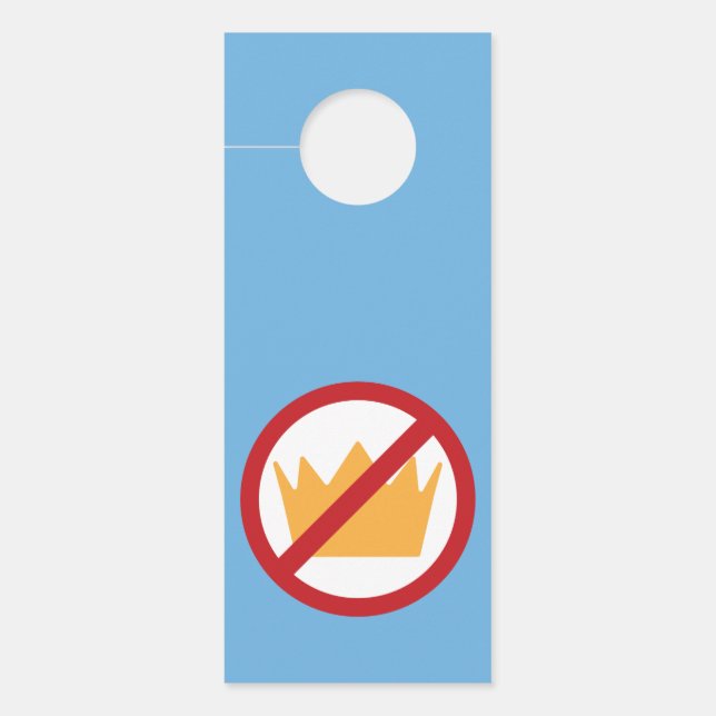 Colgador Para Puertas ¡SIN REYES! Azul antiTrump (Anverso)