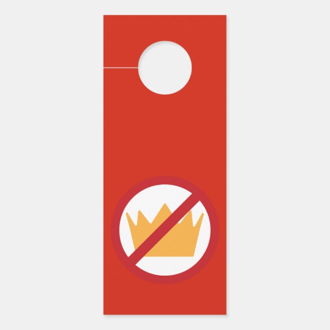 Colgador Para Puertas ¡SIN REYES! Rojo antiTrump (Anverso)