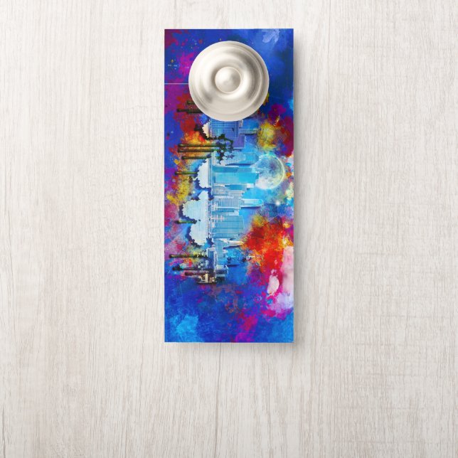 Colgador Para Puertas SlipperyJoe NYC luna de grafiti rodeada de agitaci (En pomo)