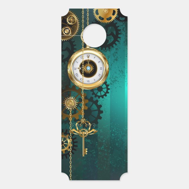 Colgador Para Puertas Steampunk Jewelry Watch sobre un fondo verde (Anverso)