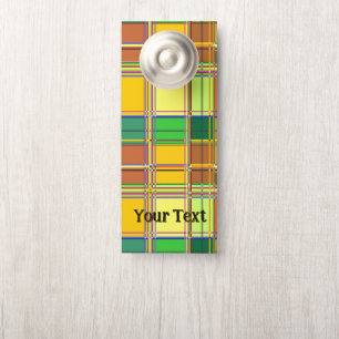 Colgador Para Puertas Tela Colorida Madras Tartán Caribeño