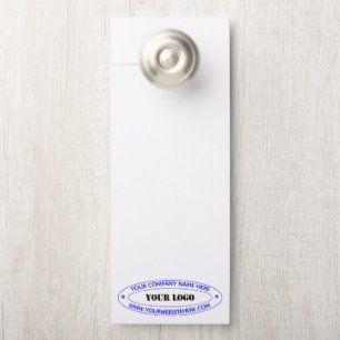 Colgador Para Puertas Texto personalizado de la empresa en plantilla de