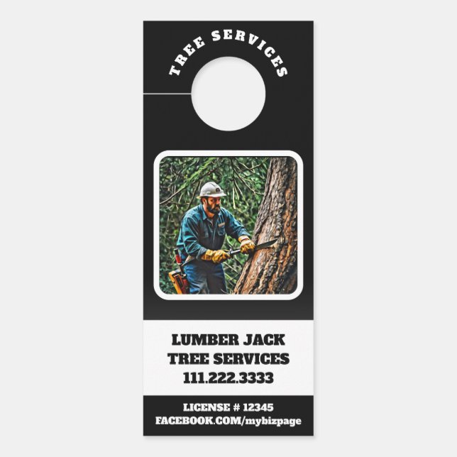 Colgador Para Puertas *~* Tree Services QR MAN TREE Puerta (Anverso)