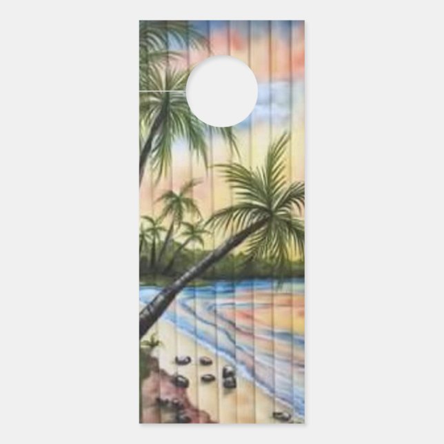 COLGADOR PARA PUERTAS TROPICAL PALM TREES BEACH BLINDS (Anverso)