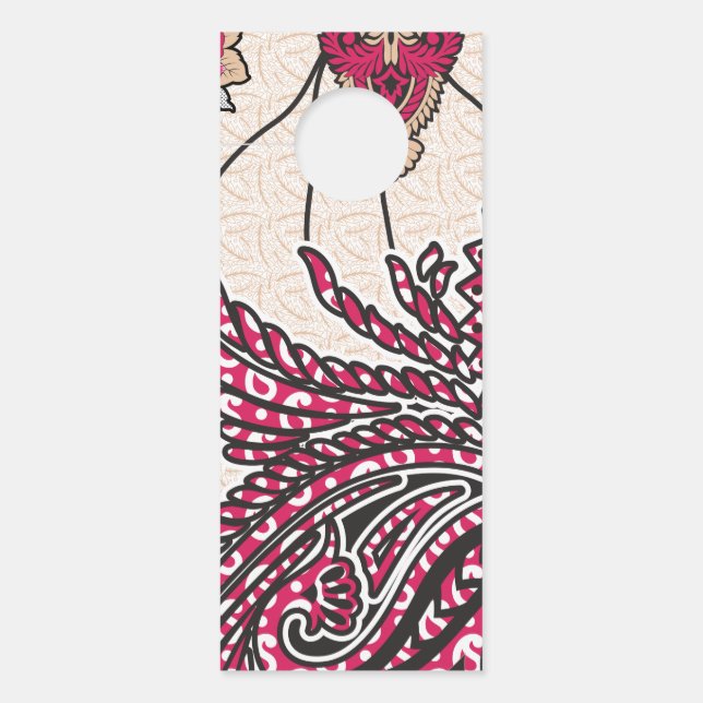 Colgador Para Puertas Un diseño paisajístico decorativo con un rojo inte (Anverso)