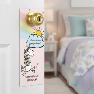 Colgador Para Puertas Un unicornio duerme aquí