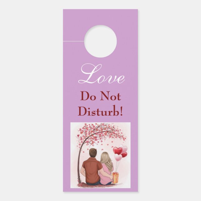 Colgador Para Puertas Valentine Couple Love Do Not Disturb (Anverso)