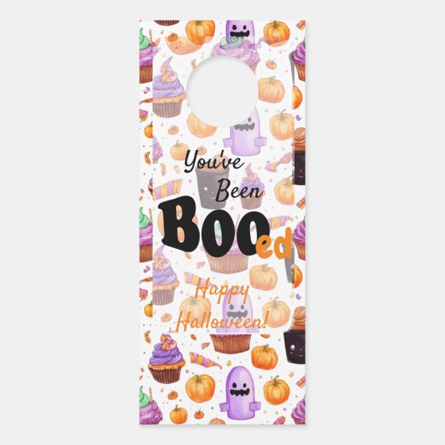 Colgador Para Puertas Vela de Halloween que has sido booed (Anverso)