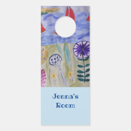 Colgador Para Puertas Velas y flores rojas