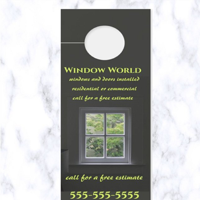 Colgador Para Puertas Ventanas y puertas editables (What a great way to advertise your window business!)