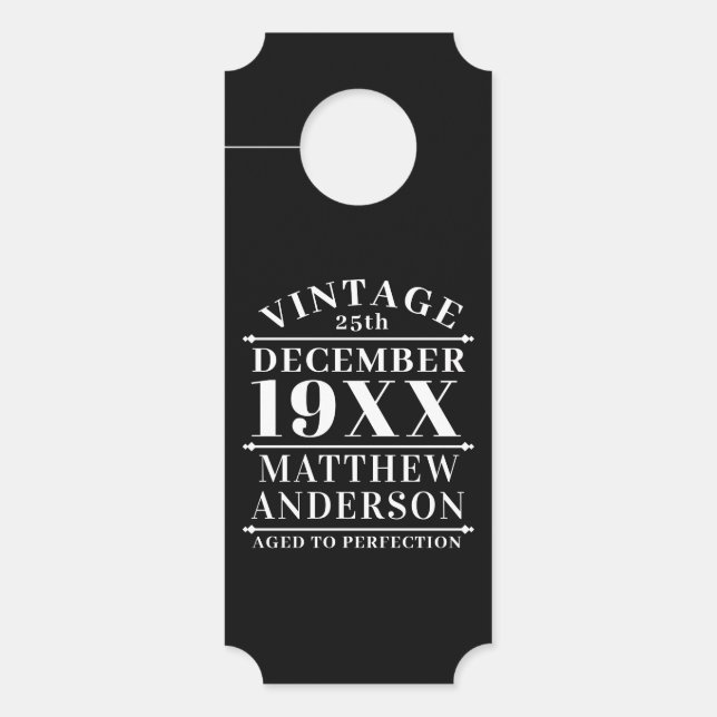 Colgador Para Puertas Viñeta personalizada de edad avanzada a perfección (Anverso)
