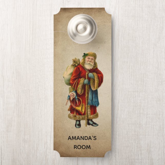 Colgador Para Puertas Vintage Christmas Old World Santa Claus (En pomo)
