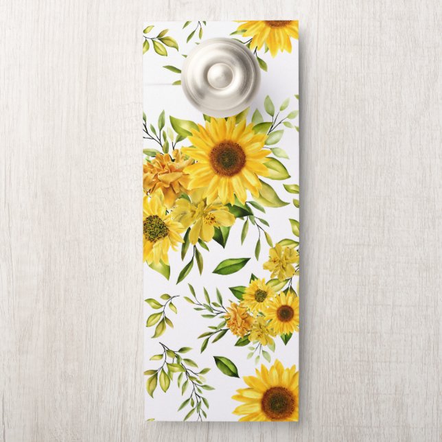 Colgador Para Puertas Watercolor Sunflower 8 (En pomo)