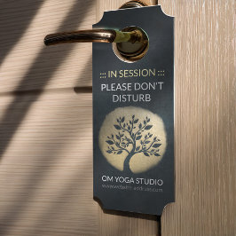 Colgador Para Puertas Yoga Studio Meditation Instructor Black Gold Tree