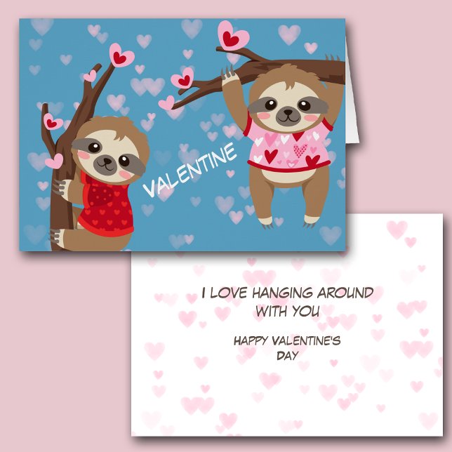 Colgando alrededor de Sloths Valentine Card (Subido por el creador)