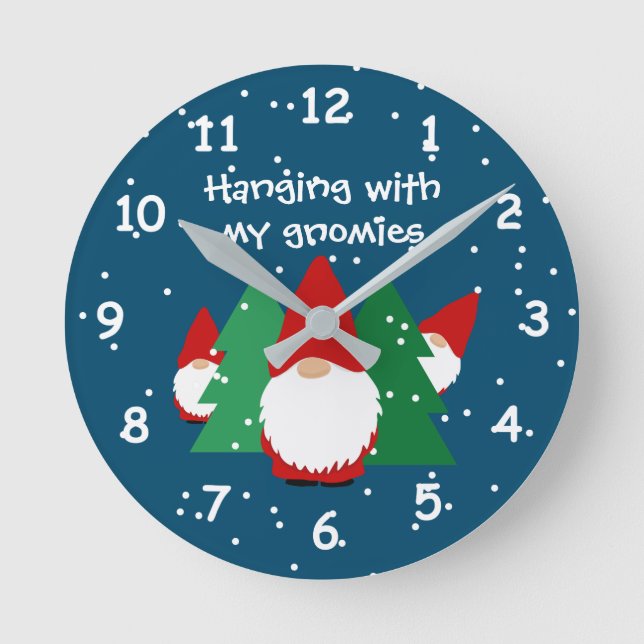 Colgando con mi gnomies Navidades graciosos reloj  (Anverso)