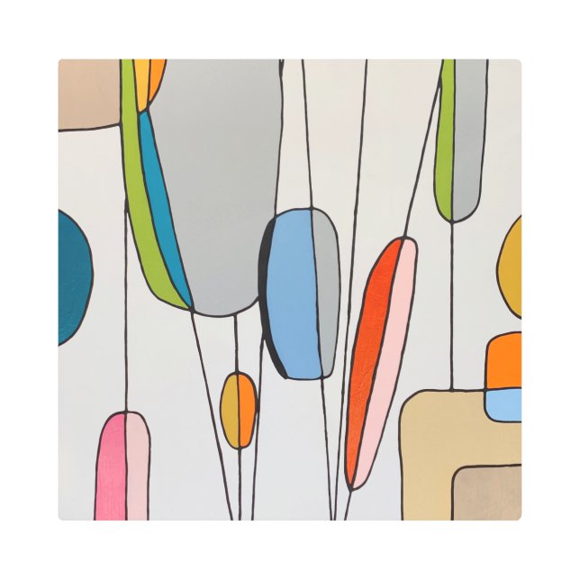 Colgando por un hilo 16 x 16 arte mural Metalizado (Anverso)