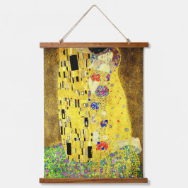Colgando tapiz de pared con el beso de Klimt