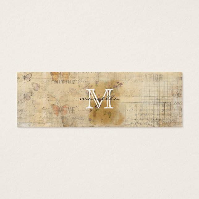 Colgante de mariposa BAckground Monograma (Frente)